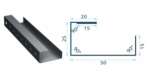 Caretta Grilă ventilare coamă canto 2m 332